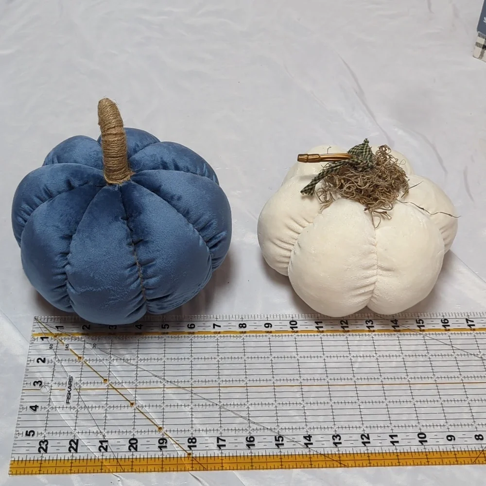 5 Peice Fall Autumn Decor Bundle- Plush Pumpkins, Framed Print, Coaster, Sign